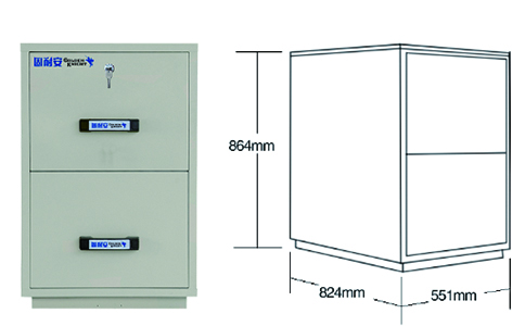2小時(shí)2抽屜防火防磁柜尺寸