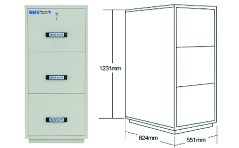 2小時3抽屜防火防磁柜尺寸